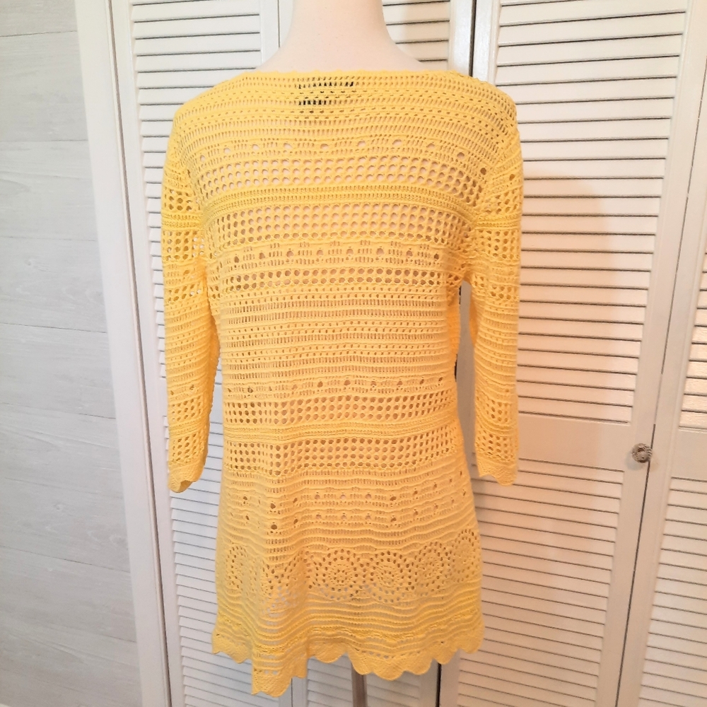 Grace elements cotton crochet tunic top blouse LG - Picture 3 of 4